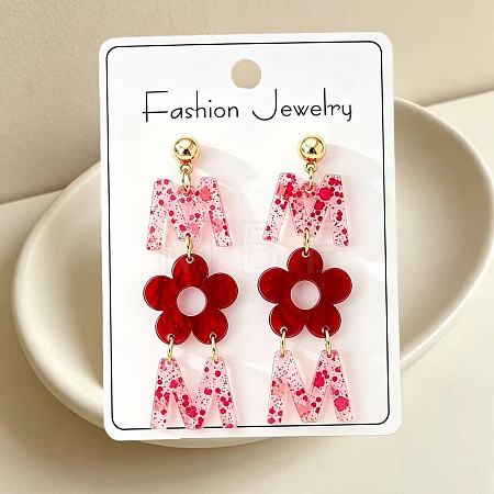 Acrylic Stud Dangle Earrings for Women WG1F7D6-02-1