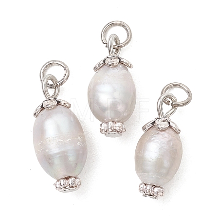 Natural Cultured Freshwater Pearl Pendants PALLOY-JF05555-1