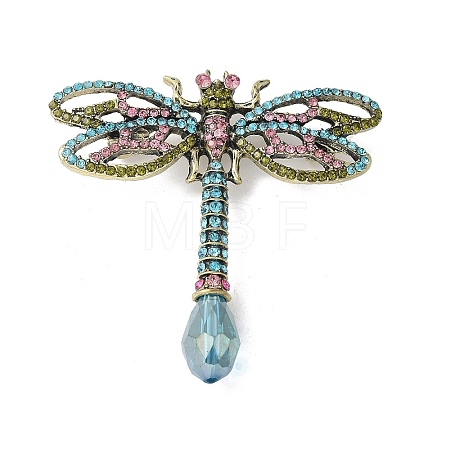 Dragonfly Alloy Brooches for Backpack Clothes JEWB-M067-10AB-1