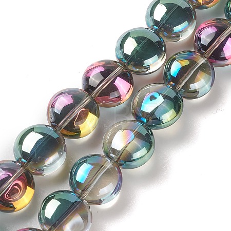 Transparent Electroplate Glass Bead Strands EGLA-P049-01A-HP01-1