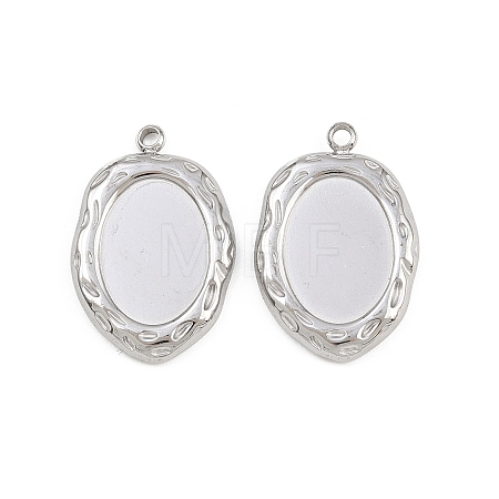 304 Stainless Steel Pendant Cabochon Settings STAS-L303-30P-1