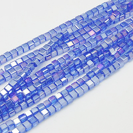 Electroplate Glass Beads Strands EGLA-D018-4x4mm-79-1