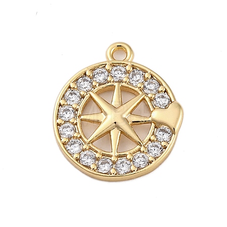 Brass Micro Pave Cubic Zirconia Pendants KK-P289-05G-1