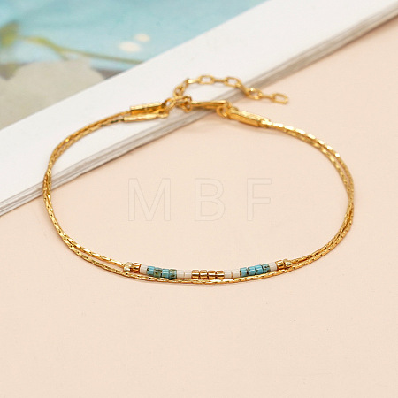 Handmade Glass Seed Bead Multi-layer Bracelets UW5100-2-1