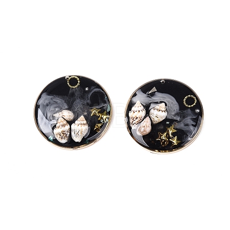 Brass & Epoxy Resin Pendants KK-Q082-04KCG-03-1