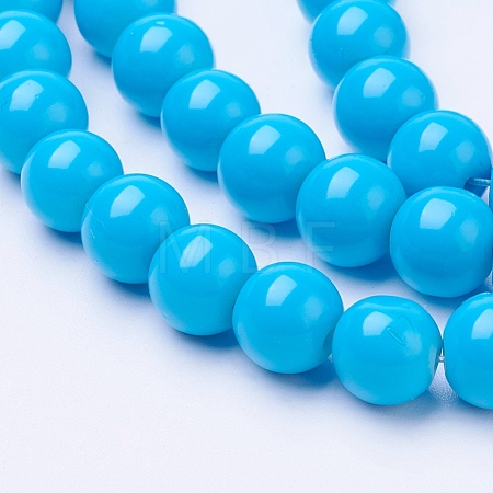 Painted Glass Bead Strands X-DGLA-S071-8mm-12-1