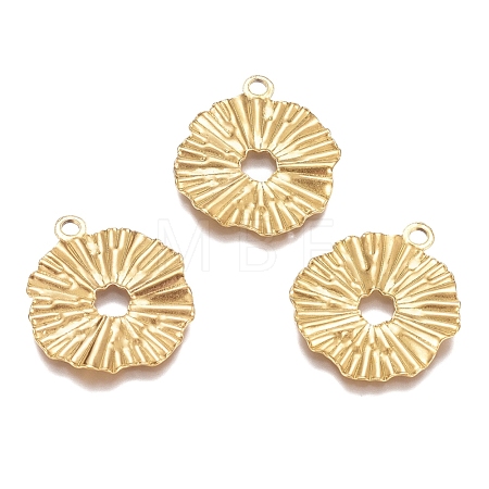 Textured 304 Stainless Steel Pendants STAS-G218-04G-1