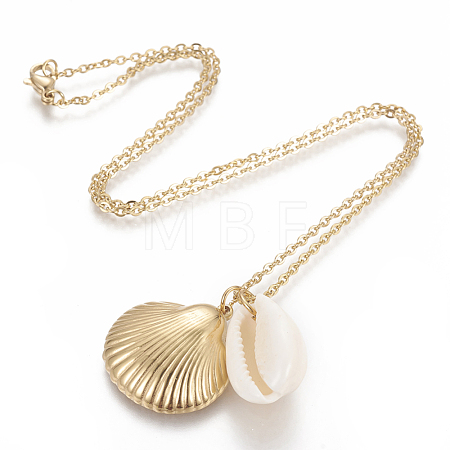 304 Stainless Steel Pendant Necklaces NJEW-F260-02G-1
