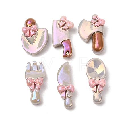Electroplate Opaque Resin Cabochons RE-CBA19F6-02-1
