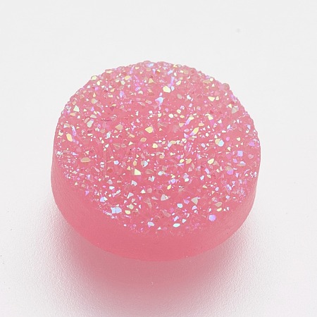 Resin Imitation Druzy Quartz Cabochons RESI-E013-03G-10mm-1