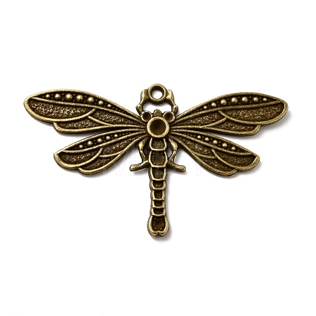 Tibetan Style Alloy Dragonfly Pendant Rhinestone Settings X-TIBEP-922-AB-FF-1