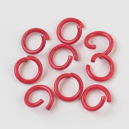 Spray Painted Iron Open Jump Rings IFIN-F149-F19-1