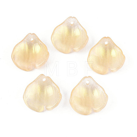 Transparent Glass Petal Pendants GLAA-T030-05D-1