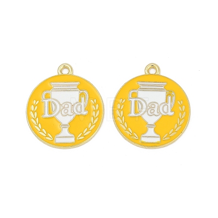 Father's Day Alloy Enamel Pendants ENAM-V001-03A-G-1