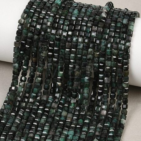 Natural Emerald Beads Strands G-B175-C05-3x3mm-1