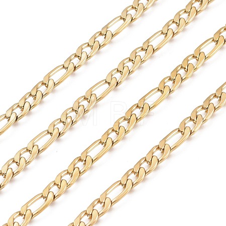 304 Stainless Steel Figaro Chains STAS-M032-45G-1.2mm-1