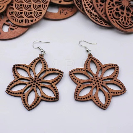 Alloy Wood Dangle Earrings FS-WG0BF85-02-1