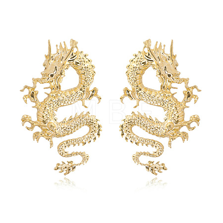 Alloy Dragon Stud Earrings DRAG-PW0001-77G-1