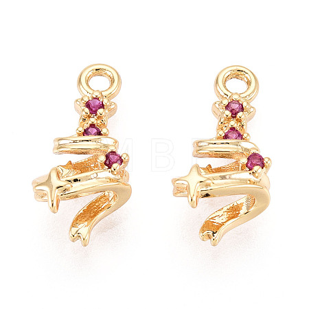 Brass Micro Pave Cubic Zirconia Charms KK-N263-140B-G-1