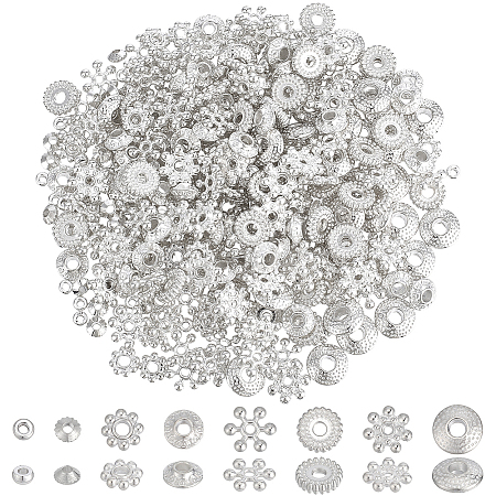 400Pcs 8 Styles Alloy & Brass Spacer Beads DIY-PA0001-93-1