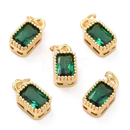 Real 18K Gold Plated Brass Inlaid Cubic Zirconia Charms LS-ZIRC-L100-075G-02-1