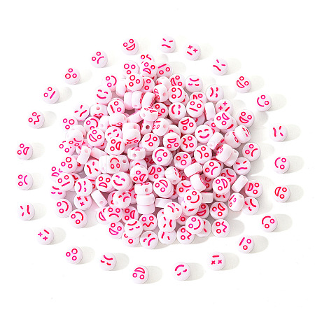 White Opaque Acrylic Beads MACR-YW0001-20E-1