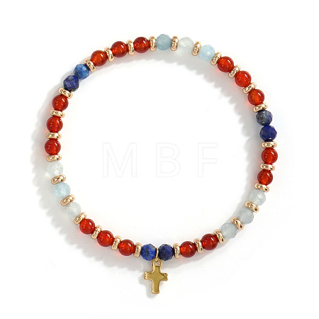 Vintage Brass Cross Charm Bracelets GR0330-4-1