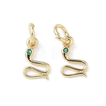 Brass Micro Pave Cubic Zirconia Pendants KK-D386-01G-1