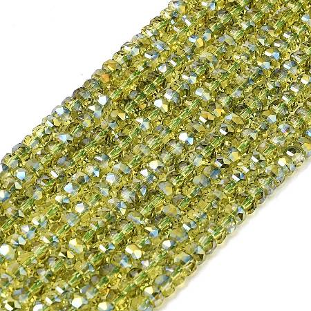Electroplate Glass Beads Strands GLAA-Q105-03-02-1