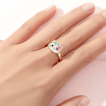 Alloy Enamel Rotatable Cuff Open Rings FS-WGEC271-05-1