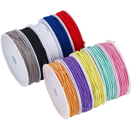 1 Group 10 Colors Round Polyester Elastic Cord EC-SC0001-01-1