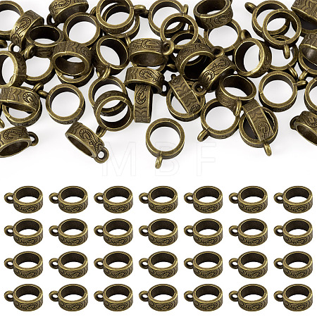 50Pcs Tibetan Style Alloy Tube Bails TIBE-TAD0001-01AB-1