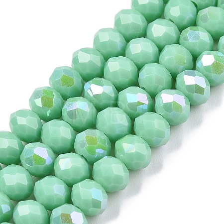 Electroplate Opaque Solid Color Glass Beads Strands LS-EGLA-A044-P6mm-L14-1