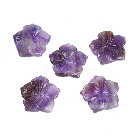 Natural Amethyst Carved Pendants G-B097-01A-17-1
