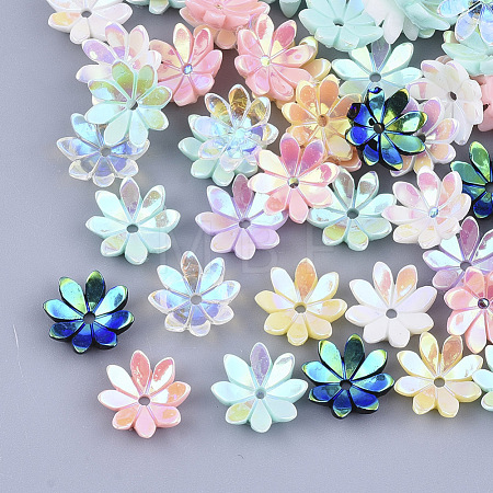 Opaque Resin Bead Caps X-RESI-T040-015-1