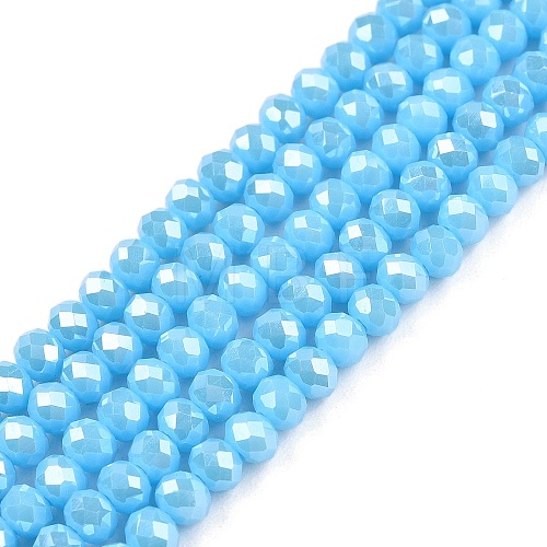 Electroplate Glass Beads Strands EGLA-A044-P3mm-A08-1