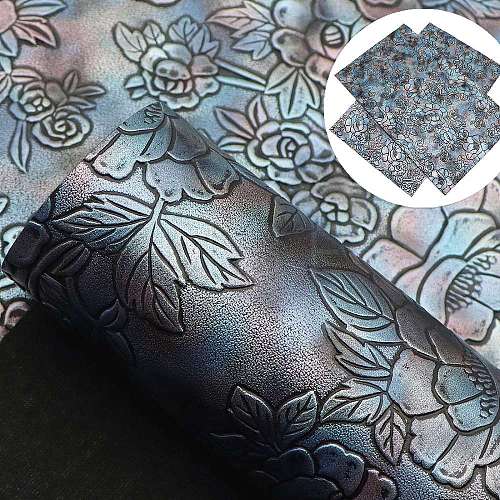 Flower Pattern Imitation Leather Fabrics PW-WGB593C-11-1