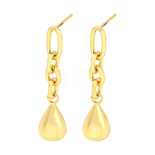 Rack Plating Brass Teardrop Dangle Stud Earrings EJEW-K263-18G-1
