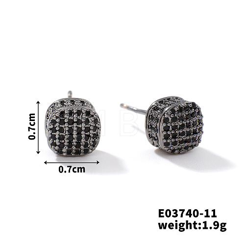 Chic Brass Cubic Zirconia Stud Earrings ZD1304-3-1