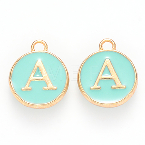 Golden Plated Alloy Enamel Charms X-ENAM-S118-05A-1