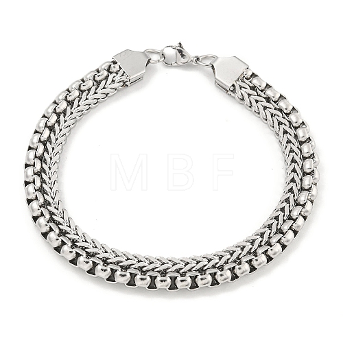 Non-Tarnish 201 Stainless Steel Multi-Strand Chains Bracelets BJEW-F473-02P-02-1