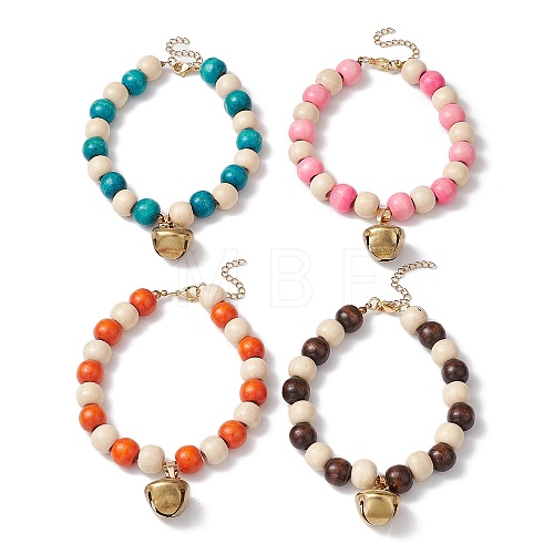 Wood Round Beads Pet Collar DIY-CP00033-1