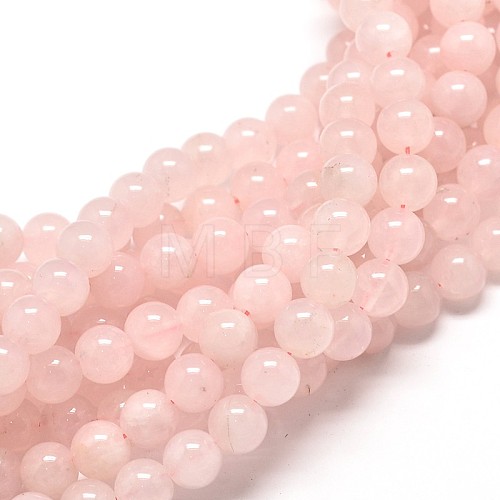 Natural Rose Quartz Round Bead Strands X-G-P072-05-4mm-1