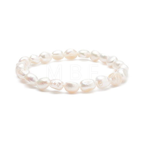 Natural Pearl Beaded Stretch Bracelet for Women BJEW-JB08868-01-1