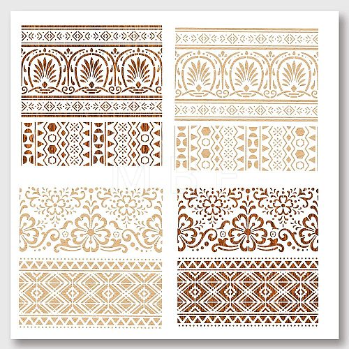 2Pcs 2 Styles PET Hollow Out Drawing Painting Stencils DIY-WH0416-0002-1