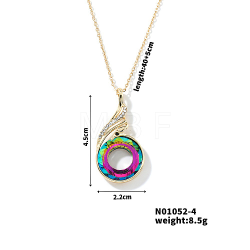 Cute and Stylish Phenix Glass Pendant Necklace ZV1349-4-1