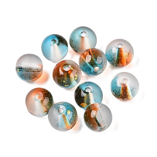 Frosted Baking Painted Glass Beads DGLA-N005-8mm-10-1