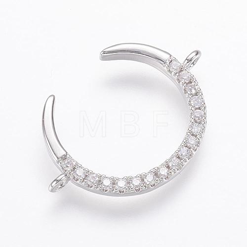 Brass Micro Pave Cubic Zirconia Links ZIRC-G109-56P-NR-1