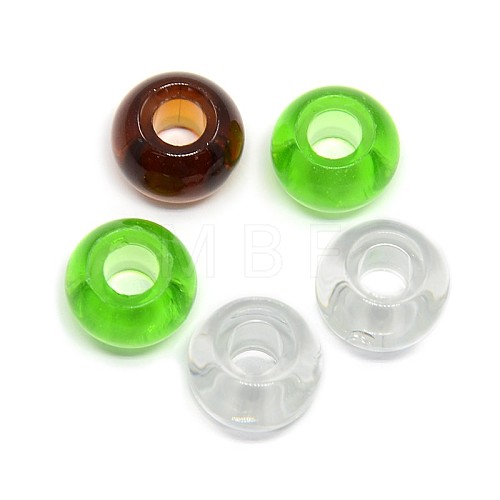 Mixed Color Transparent Glass European Beads X-GPDL-D003-M-1