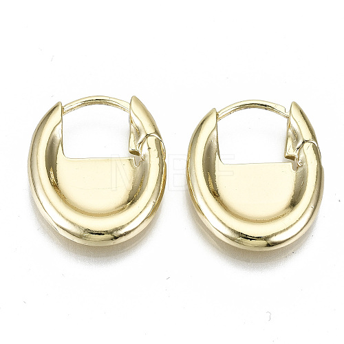 Brass Huggie Hoop Earrings EJEW-N011-41G-NF-1